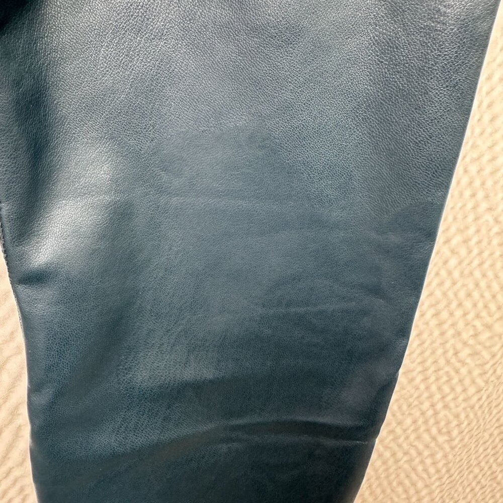 90 Degree By Reflex Arctic Navy Leatherette Ankle-Length Leggings Super Hi-Rise - Picture 9 of 9